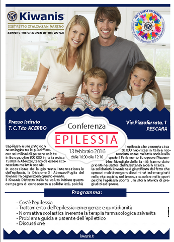 Div. 11 - Abruzzo-Puglia - Locandina conferenza del 13 febbraio 2016 sull'epilessia
