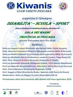Al KC Chieti-Pescara Convegno sulla disabilità e premiazione di atleti diversamente abili primi a livello nazionale