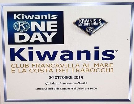 KC Francavilla al Mare e la Costa dei Trabocchi celebra il KIWANIS ONE DAY con donazione di libri ai bambini delle scuole cittadine